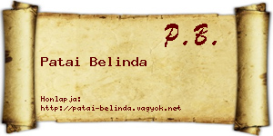 Patai Belinda névjegykártya